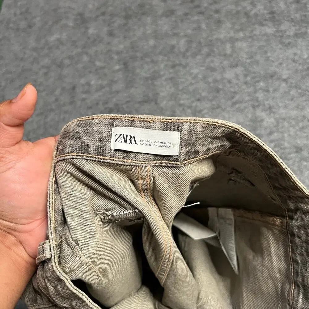 Zara Straight Leg Cargo Jeans in Faded Gray - Picture 6 of 8